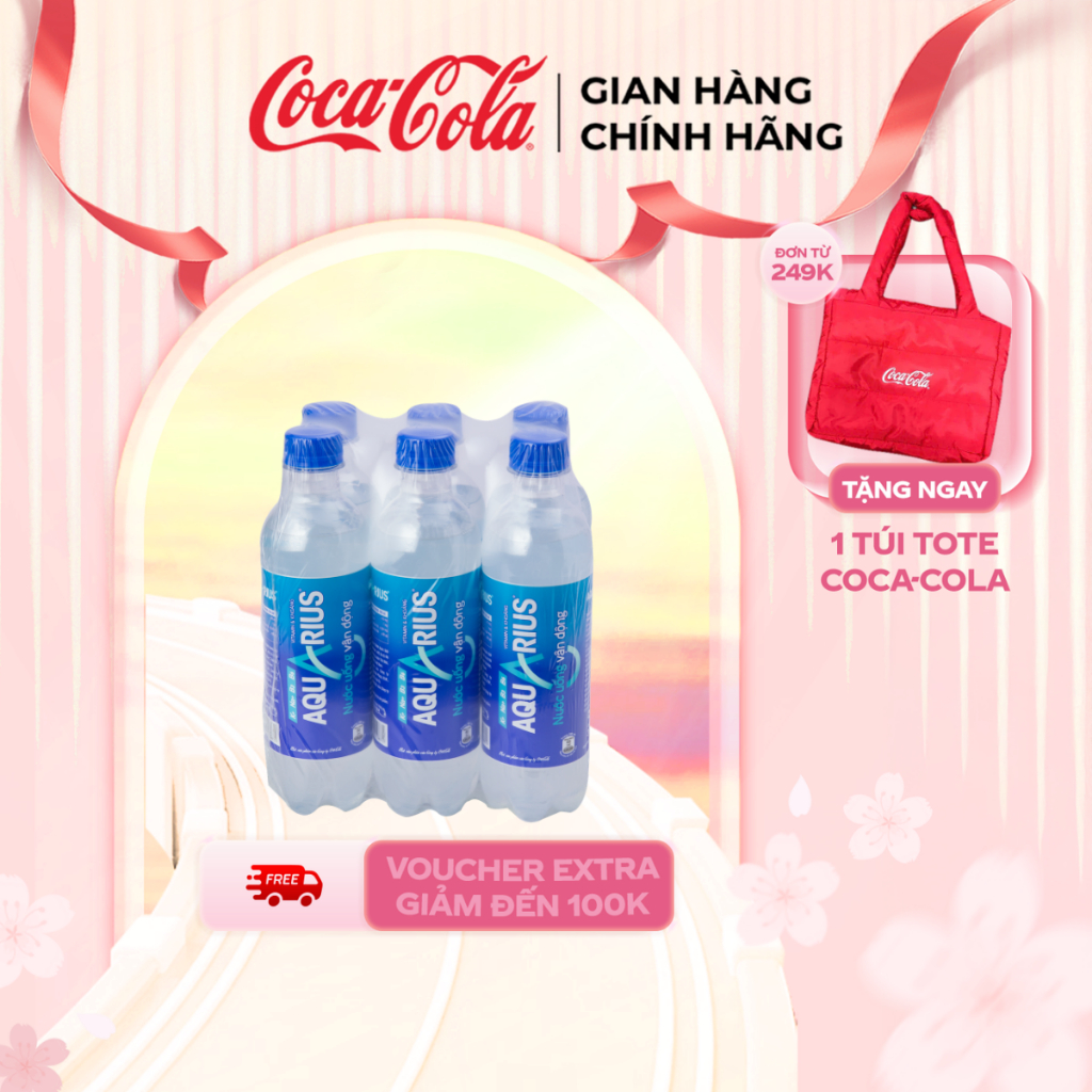 Lốc 6 Chai Nước Uống Điện Giải Bù Khoáng Thể Thao Aquarius 390ml/Chai Cocacola_official_store Sale 2
