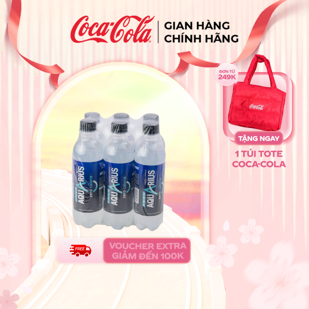 Lốc 6 Chai Nước Điện Giải Bù Khoáng Không Đường Aquarius Zero 390ml/Chai Sale 25.3_SP