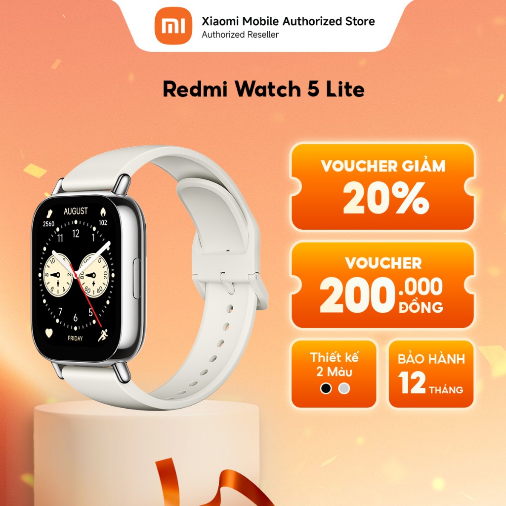 Đồng hồ thông minh Redmi Watch 5 Lite | Màn hình AMOLED 2" l Nghe gọi Bluetooth | +150 chế độ thể th