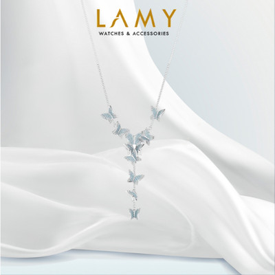 Dây chuyền nữ LAMY Blue Lilia Butterfly Y-shaped Silver Necklace 6109
