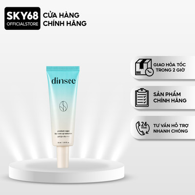 Kem Chống Nắng Thuần Chay Hỗ Trợ Chỉnh Sắc Da Dinsee Premium Vegan BLUE Tone Up Sunscreen SPF50+ PA++++ (50ml) (xanh)