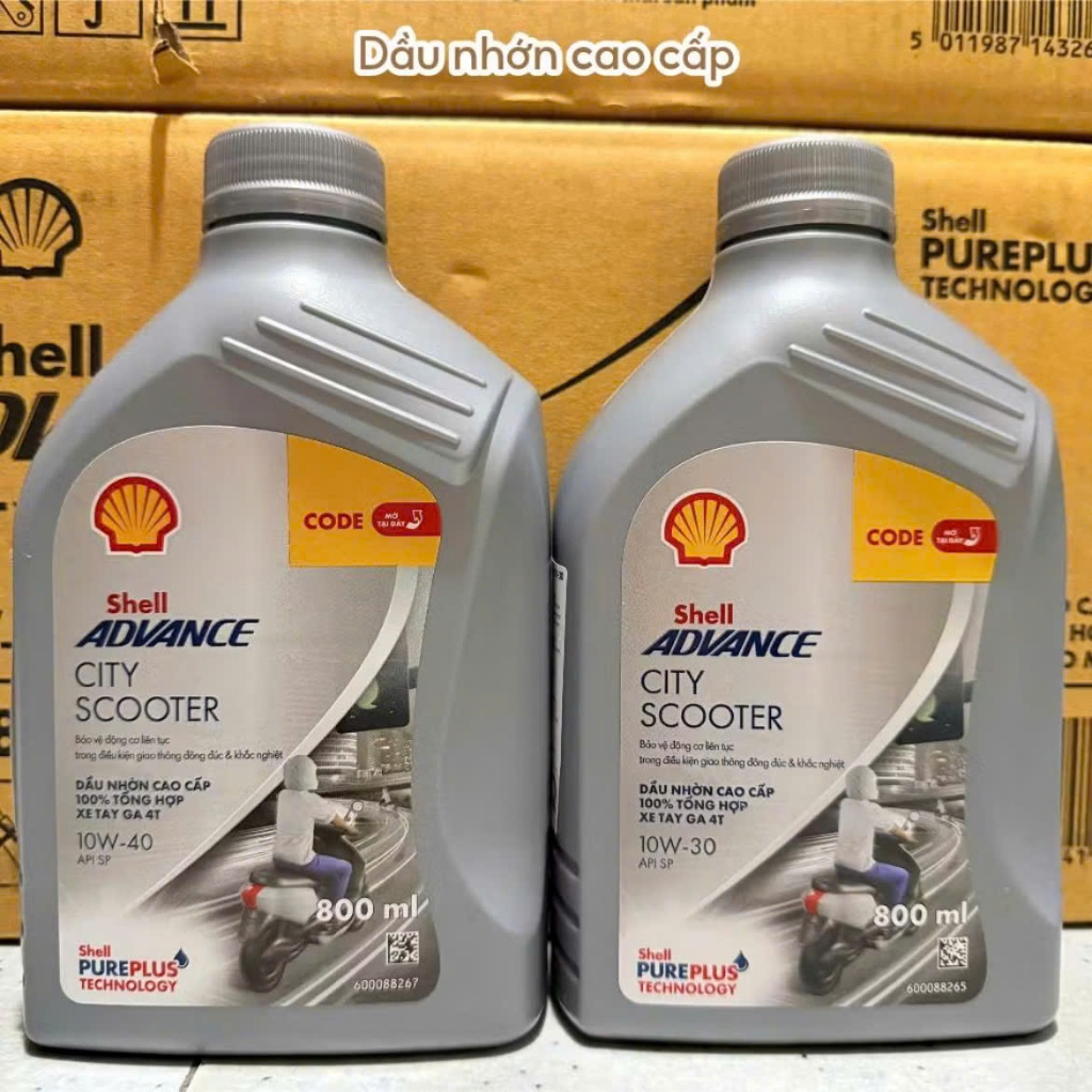 Nhớt Xe Tay Ga Shell Advance City Scooter API SP 10W30-10W40 Sản Xuất Tại Thái Lan