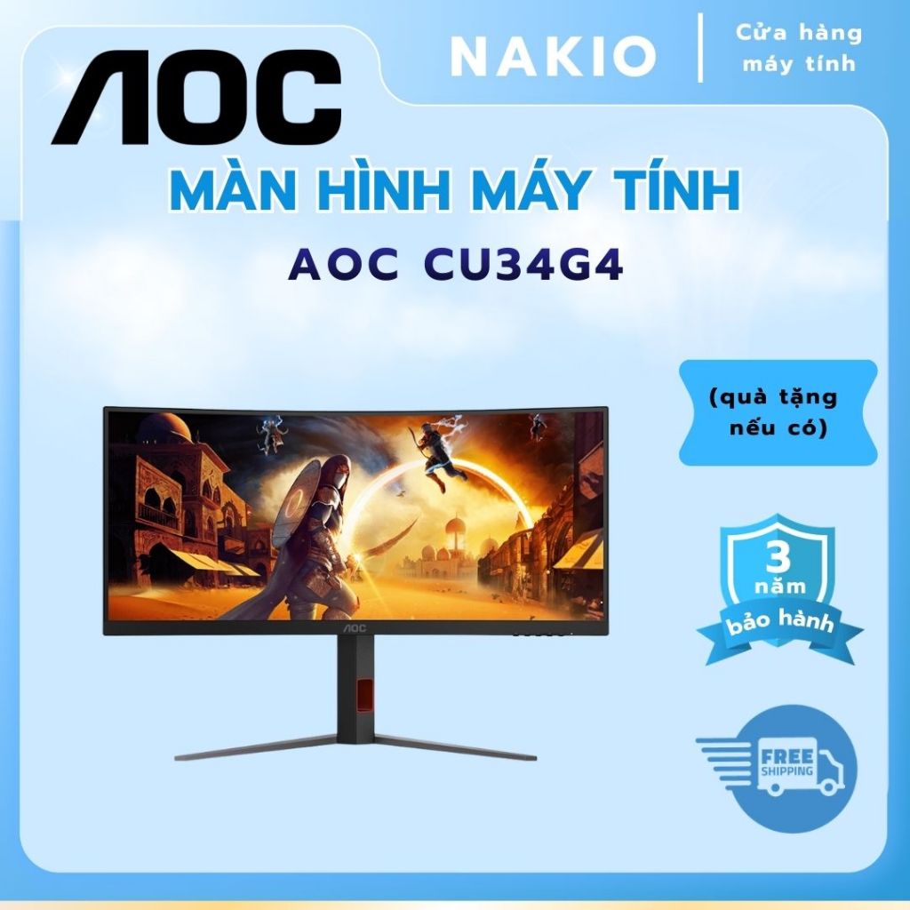 Màn hình Gaming AOC CU34G4/67 (34 inch - WQHD - Fast VA - 180Hz - 0.5ms)- Bảo Hành Chính Hãng 36T