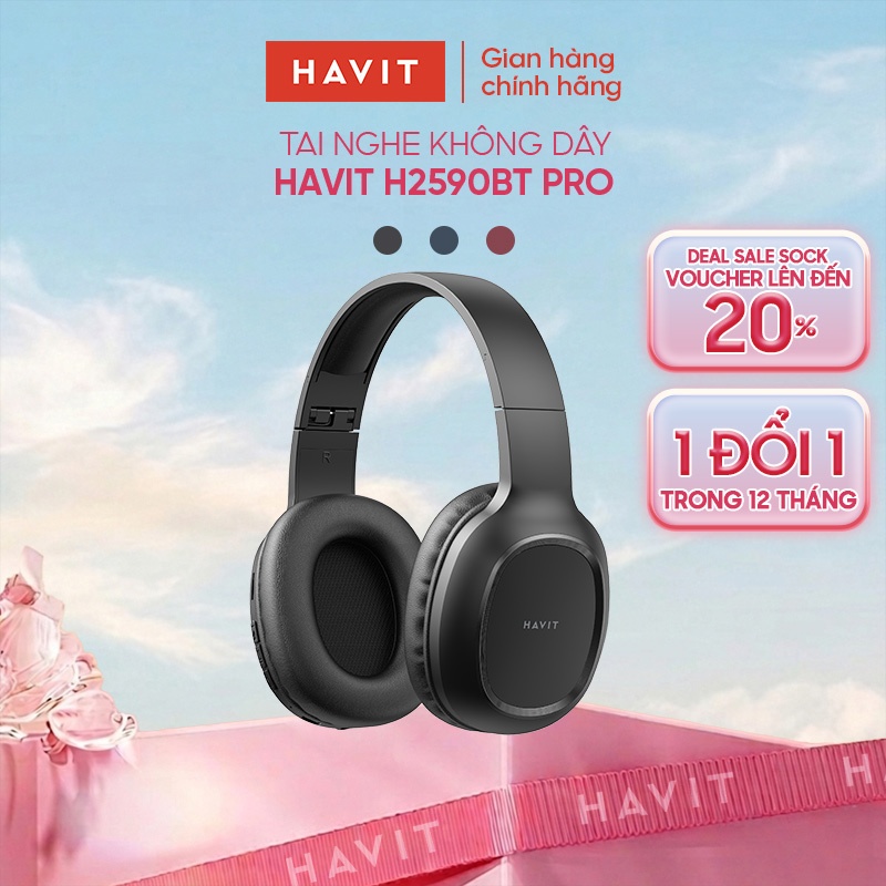 Tai Nghe Chụp Tai Havit H2590BT PRO Bluetooth 5.1 (Bản nâng cấp của Havit i62) - Hàng chính hãng