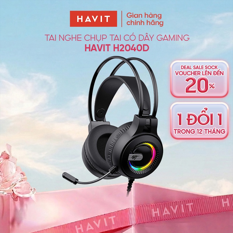 Tai Nghe Chụp Tai Có Dây Gaming Havit H2040D - Hàng Chính Hãng