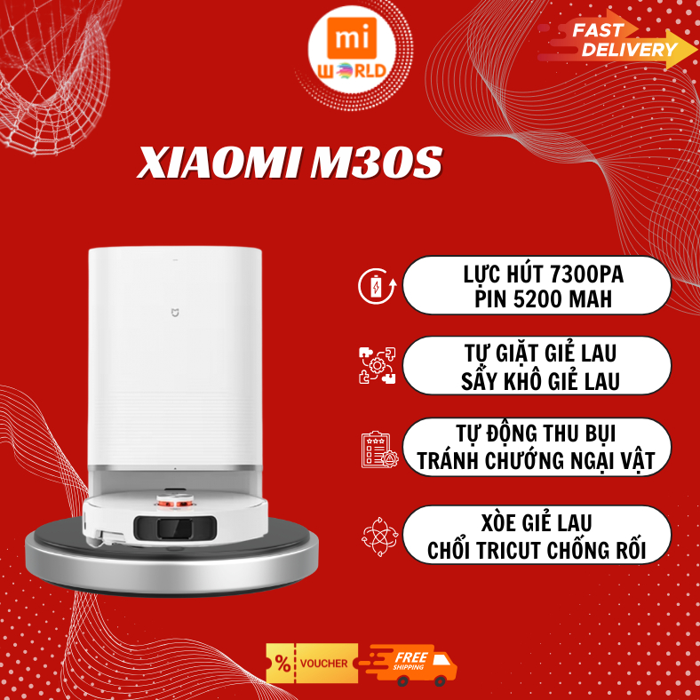 Robot Hút Bụi Lau Nhà Xiaomi Mijia M30S/M40 tự đổ rác tự giặt giẻ