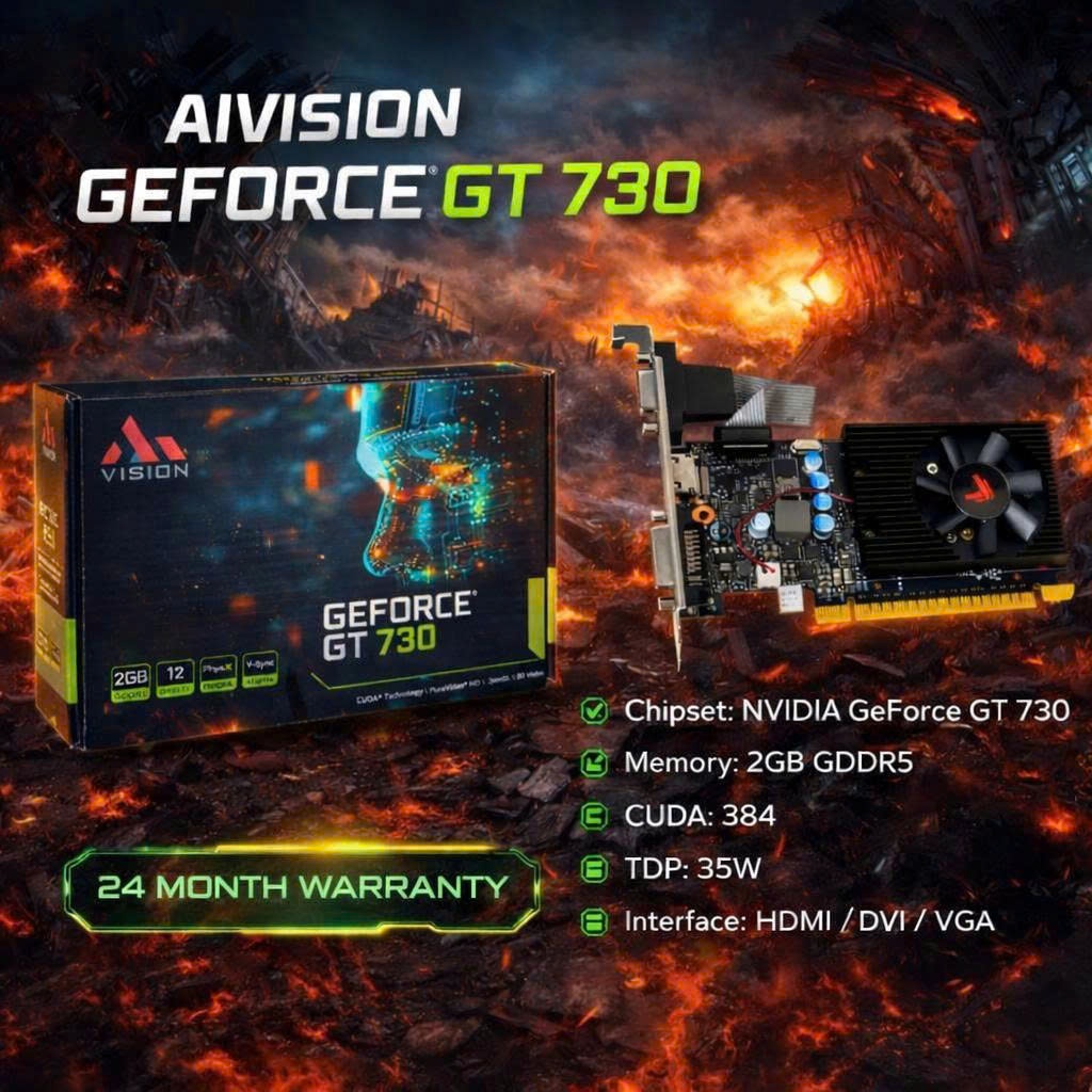 VGA AI VISION GEFORCE GT 730 2GB GDDR5 - CARD MÀN HÌNH CHÍNH HÃNG FV - GT730 2G D5