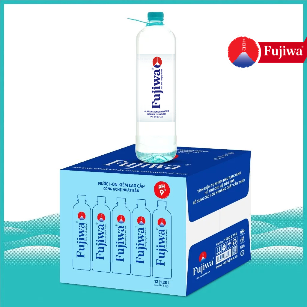 Nước Uống Ion Kiềm Fujiwa - Thùng 12 Chai 1250ml