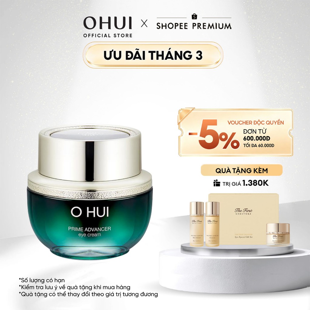 [OHUI Official] Kem dưỡng ngừa nếp nhăn vùng mắt OHUI Prime Advancer Eye Cream 25ml