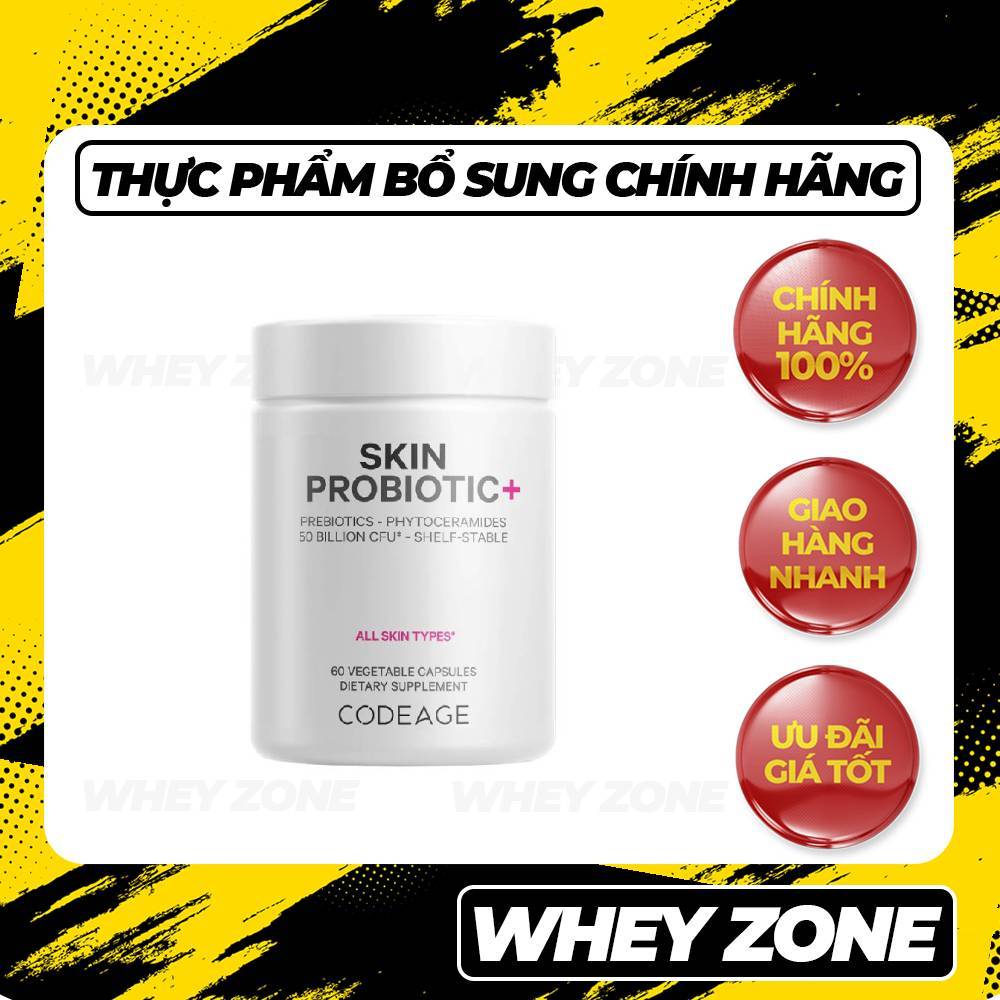 Codeage Skin Probiotic+ 60C – Bổ Sung Probiotic Hàng Ngày