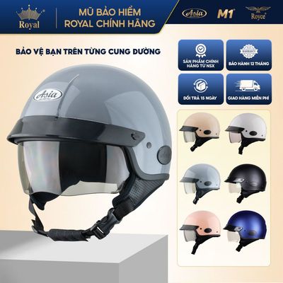 Mũ bảo hiểm nửa đầu Asia helmetac MT139 kính âm chính hãng, đạt chuẩn xe máy nam nữ, Bh 12 tháng