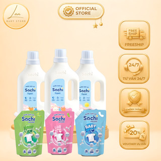 Nước Giặt Xả Cho Bé Sachi Organic Thơm Lâu, Kháng Khuẩn và Giữ Bền Màu Vải An Toàn Cho Trẻ Nhỏ