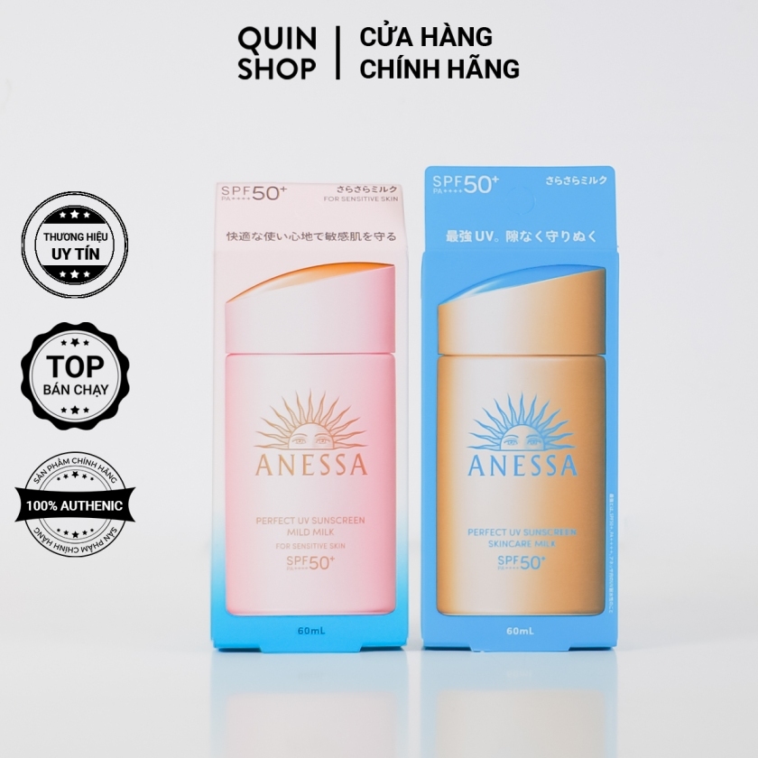 [HÀNG CÔNG TY] Sữa Chống Nắng Anessa Perfect UV Sunscreen Skincare Milk, Mild Milk SPF50+ PA++++