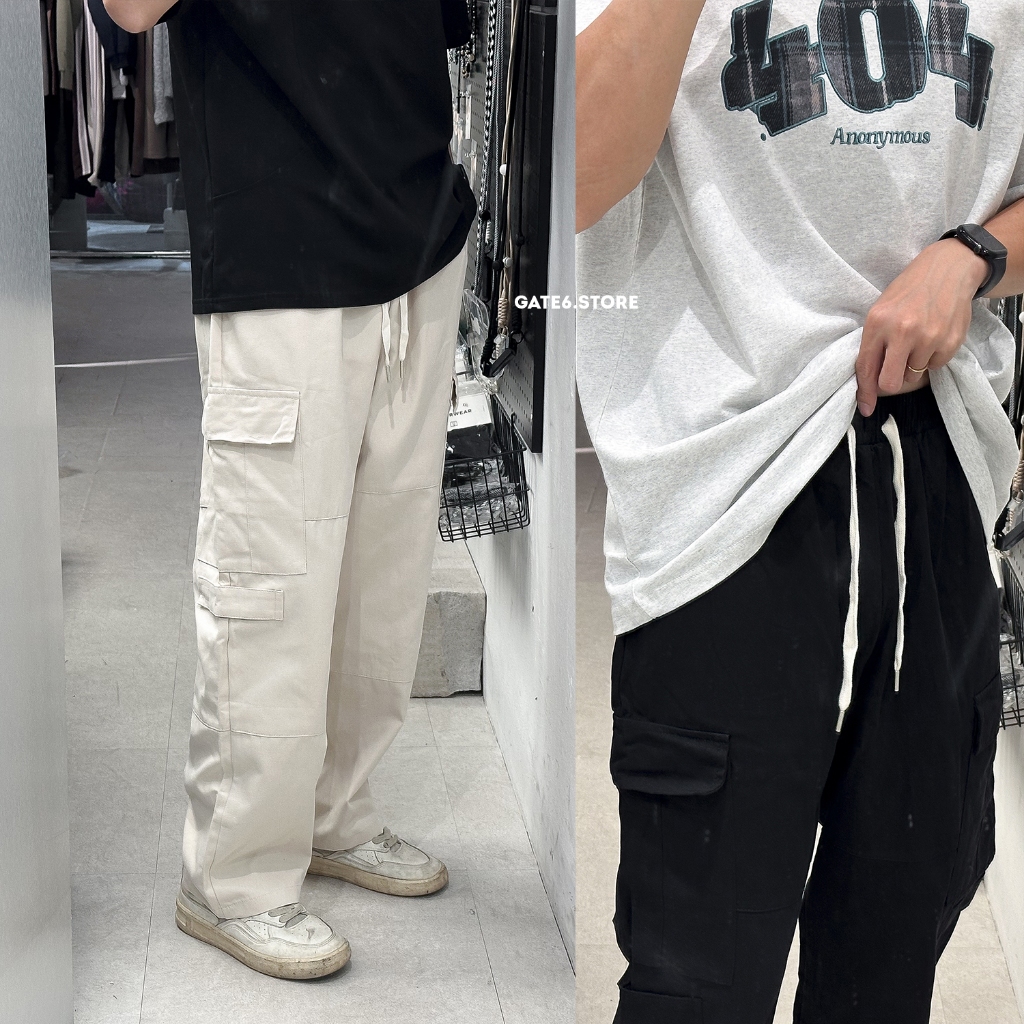 Quần kaki Nam HL, quần thô túi hộp cargo cạp chun 2297 GATE6 - 5551