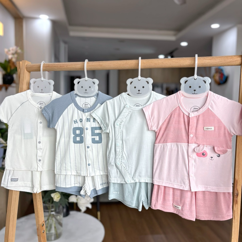hrnee/honee- Bộ quần áo sơ sinh cộc tay chất vải modal, bamboo  cho bé sơ sinh hrnee2026