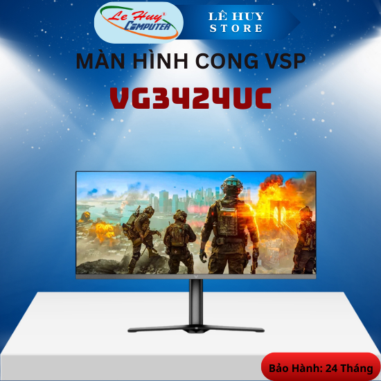 Màn Hình Cong VSP VG3424UC (34inch / UWQHD / VA / 1800R / HDR / 240hz / 1ms / FreeSync) - Hàng Chính