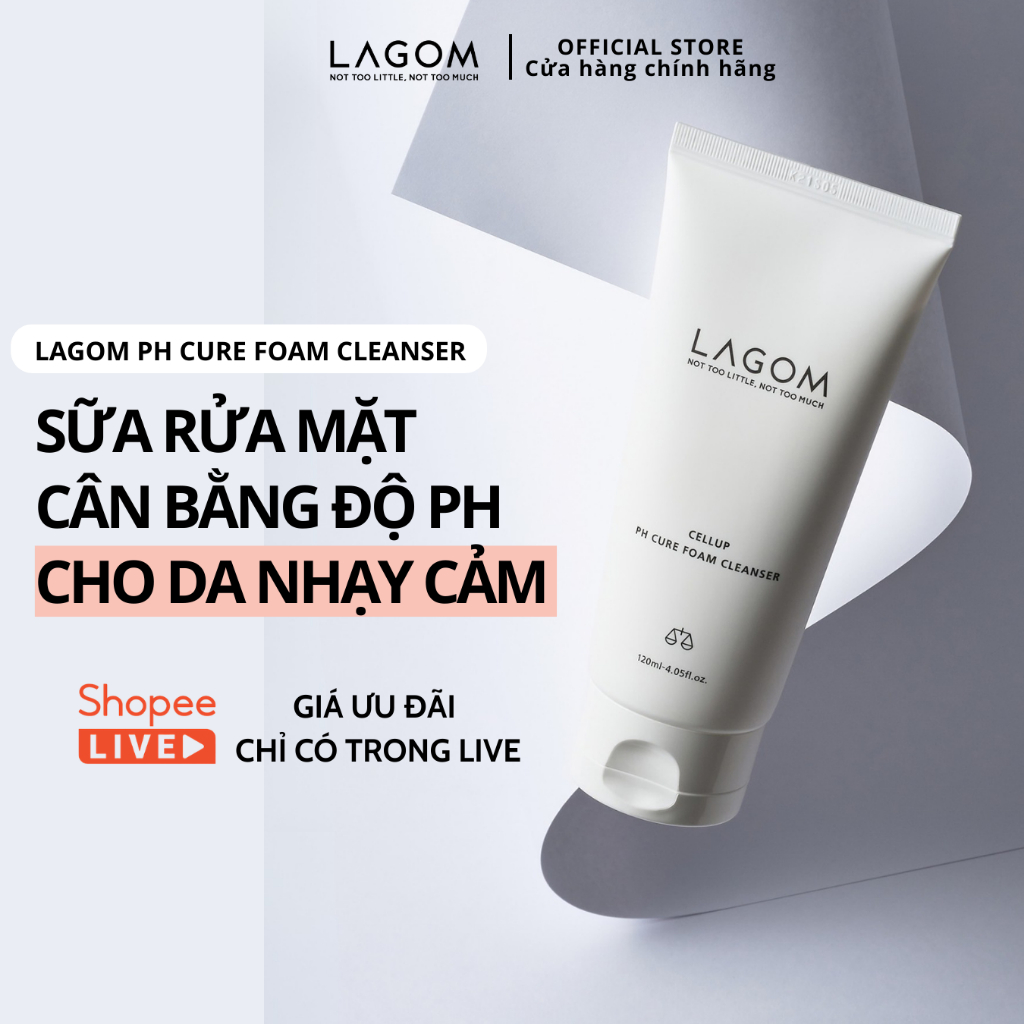 [LAGOM x KOL] Sữa rửa mặt cân bằng độ pH Lagom pH Cure Foam Cleanser 120ml