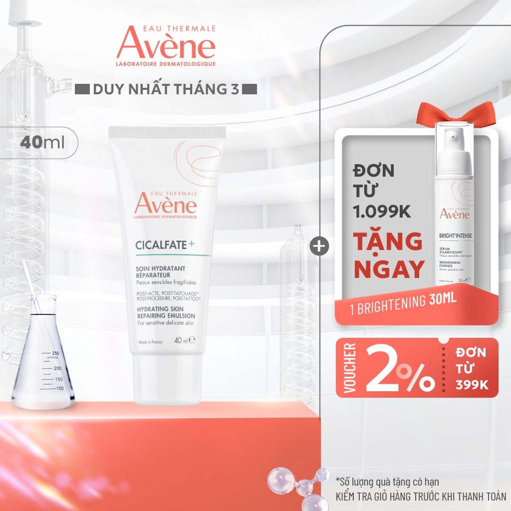 [KOL x Avene] Sữa dưỡng phục hồi Eau Thermale Avène CICALFATE+ HYDRATING SKIN REPAIRING EMULSION 40m