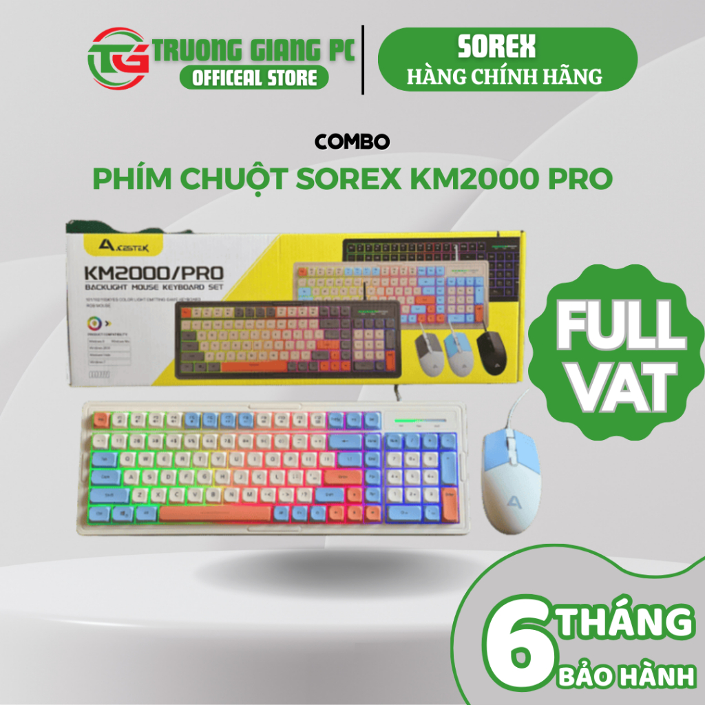 [SẢN PHẨM FULL VAT] Combo phím chuột Sorex KM2000 Pro MIX - BẢO HÀNH CHÍNH HÃNG 06 THÁNG