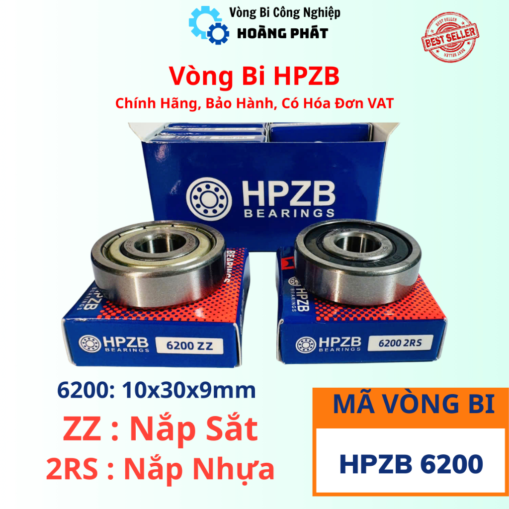 | Vòng Bi Bạc Đạn HPZB Đầy Đủ Hóa Đơn, Chứng Từ | Vòng Bi 6200 [ZZ/2RS] Nắp Sắt/Nhựa – Bạc Đạn 6200