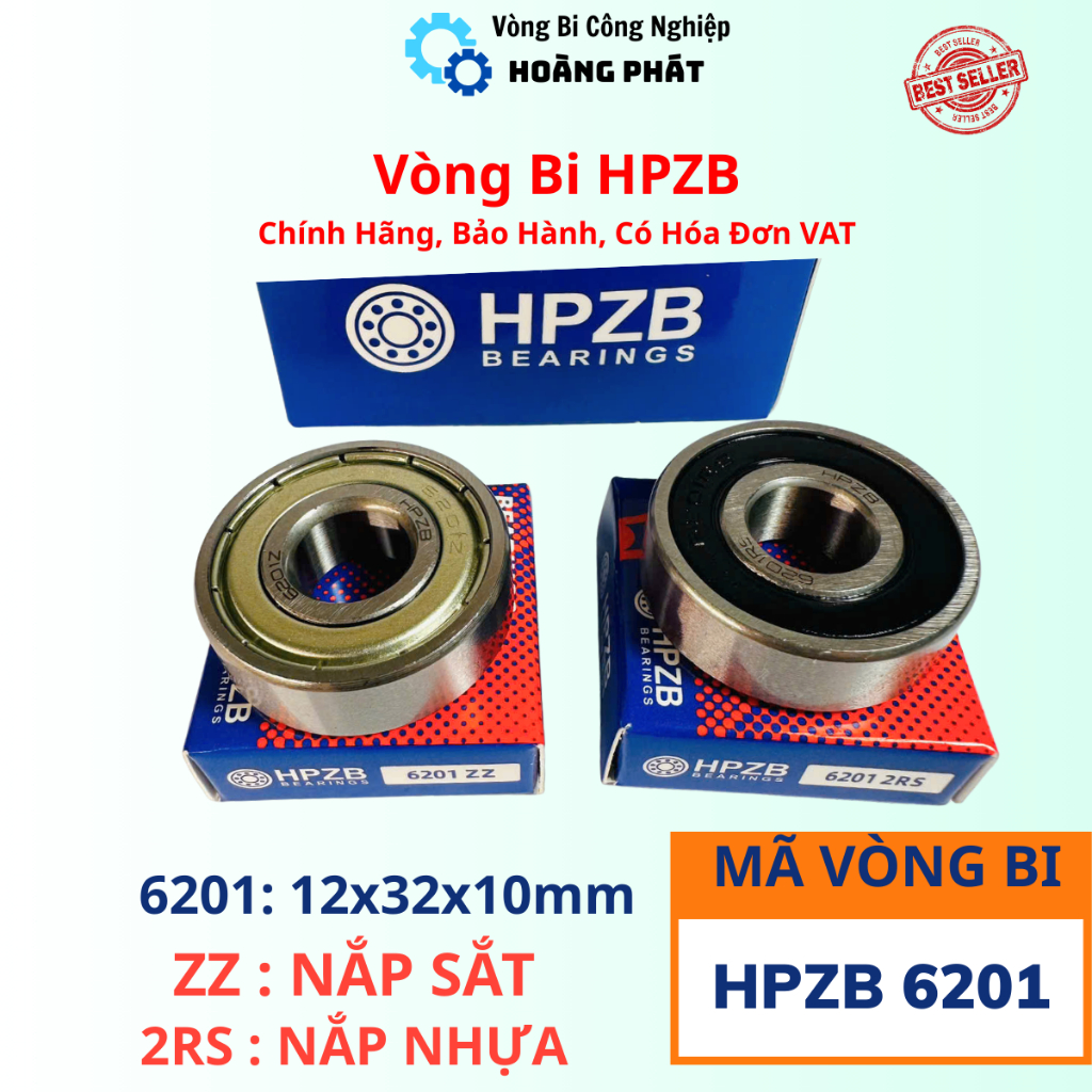 | Vòng Bi Bạc Đạn HPZB Đầy Đủ Hóa Đơn, Chứng Từ | Vòng Bi 6201 [ZZ/2RS] Nắp Sắt/Nhựa – Bạc Đạn 6201