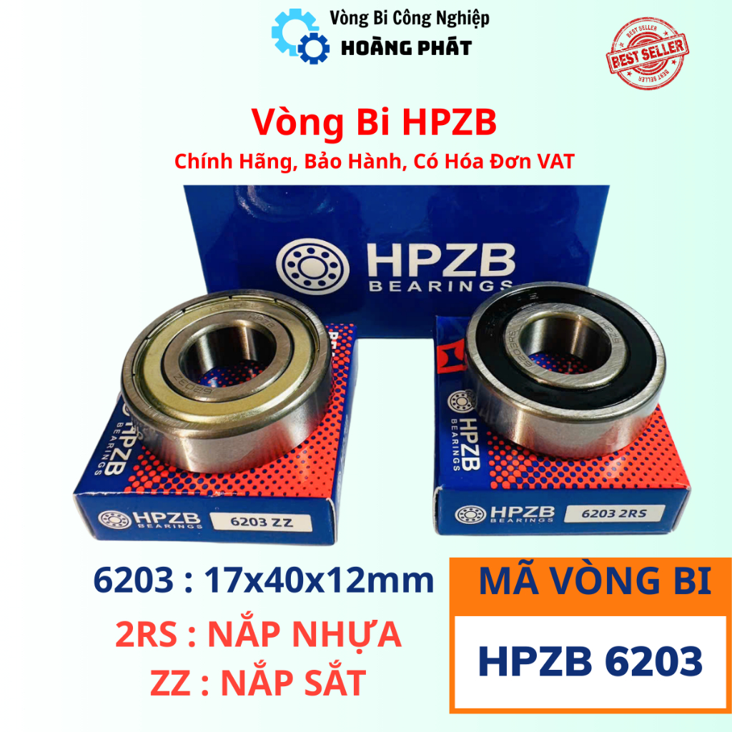 | Vòng Bi Bạc Đạn HPZB Đầy Đủ Hóa Đơn, Chứng Từ | Vòng Bi 6203 [ZZ/2RS] Nắp Sắt/Nhựa – Bạc Đạn 6203