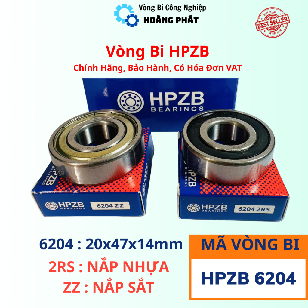 | Vòng Bi Bạc Đạn HPZB Đầy Đủ Hóa Đơn, Chứng Từ | Vòng Bi 6204 [ZZ/2RS] Nắp Sắt/Nhựa – Bạc Đạn 6204