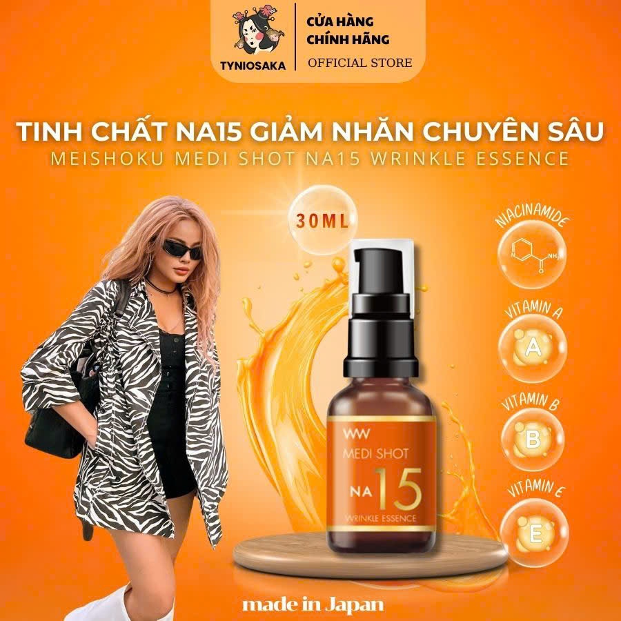 Tinh Chất Na15 Hỗ Trợ Giảm Nhăn Chuyên Sâu Meishoku Medi Shot Na15 Wrinkle Essence 30ml