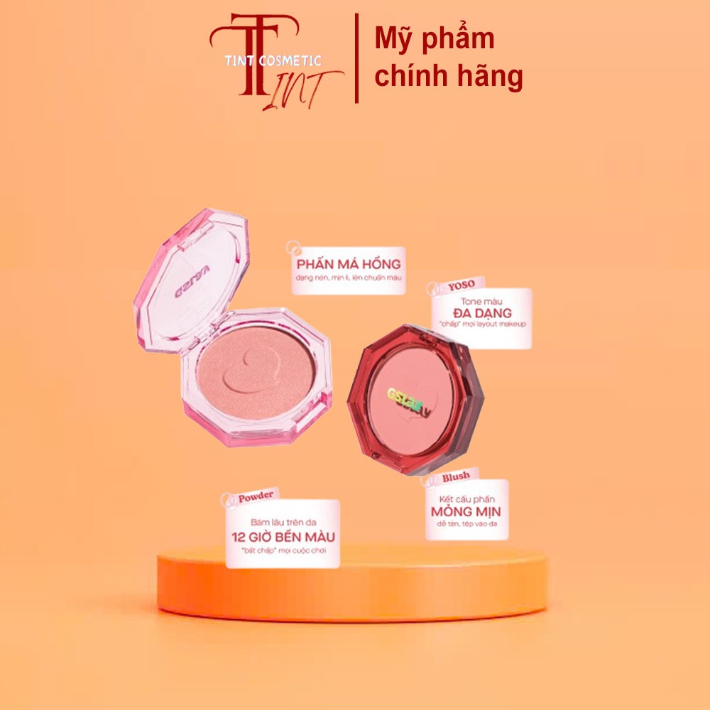 Phấn Má Hồng Thuần Chay Dạng Nén GSLAY YOSO Blush Powder mịn lì, lên chuẩn màu (5g)