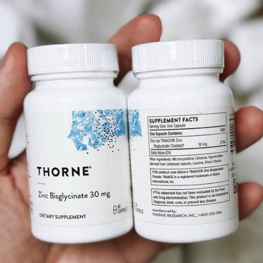 Thorne Zinc Bisglycinate  - Viên uống tăng cường thị lực, miễn dịch, cơ bắp, làn da