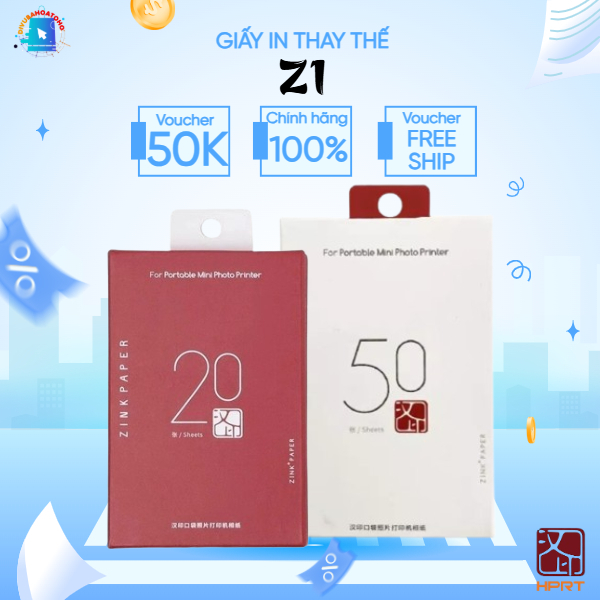 Giấy In Ảnh Hprt Cho Máy Ảnh Chụp Lấy Liền Z1 -  Giấy In Chất Lượng Cao 20sheet/Box, 50sheet/Box