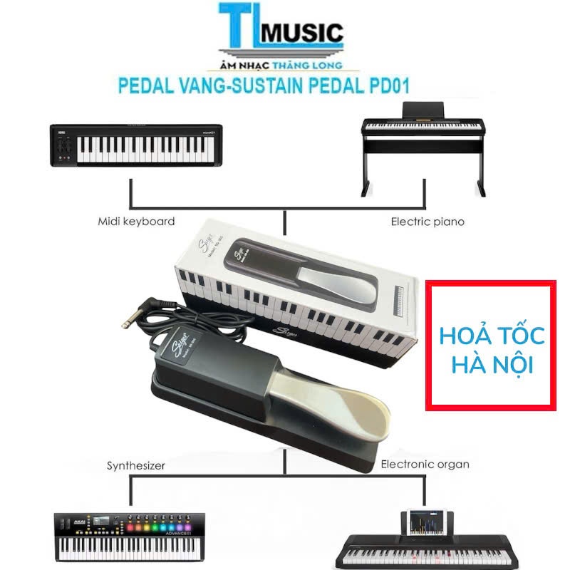 Sustain Pedal, Pedal vang dùng cho đàn Organ và Piano điện