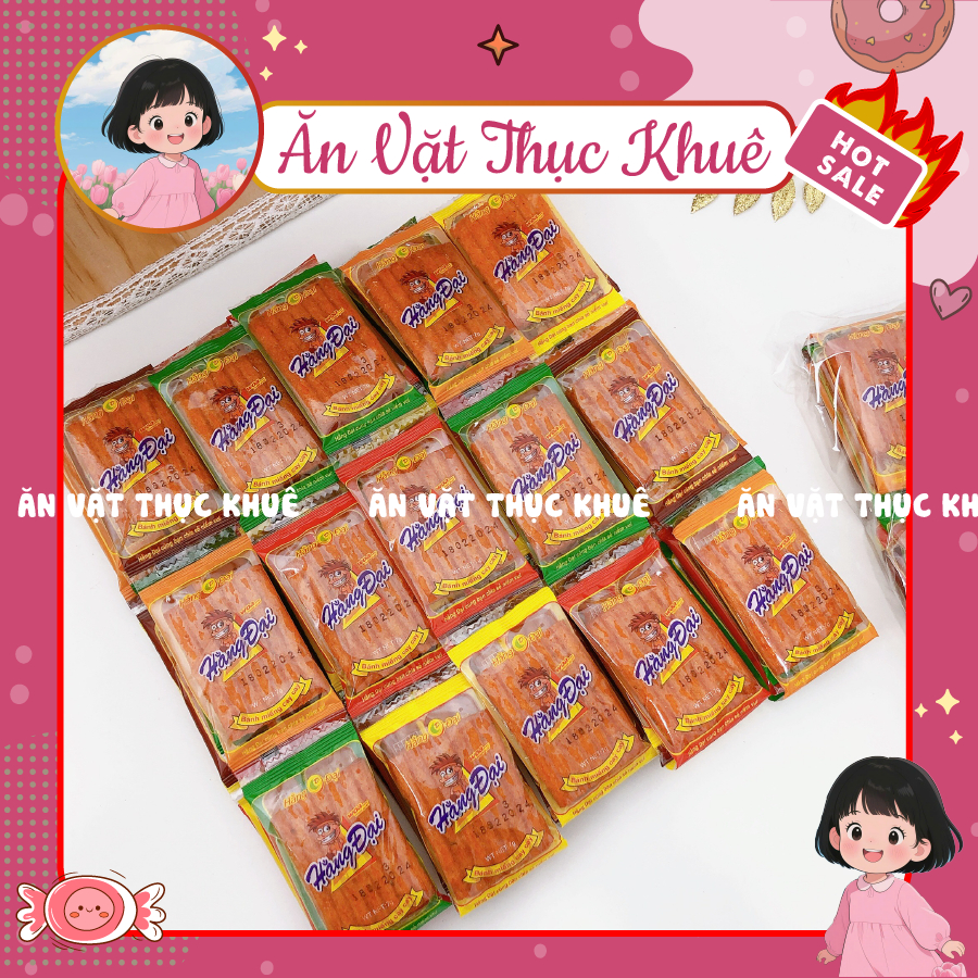 Bịch 60 Gói Dê Nướng Hằng Đại Mini Đồ Ăn Vặt Trường, Đồ ăn vặt Hằng Đại