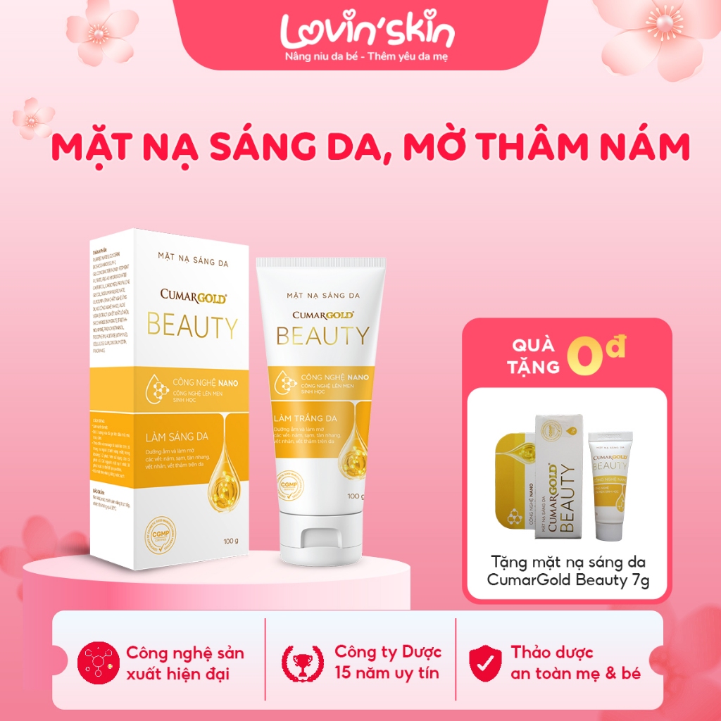 Mặt nạ nghệ sáng da CumarGold Beauty hỗ trợ mờ nám, tàn nhang, sáng da - CMB02