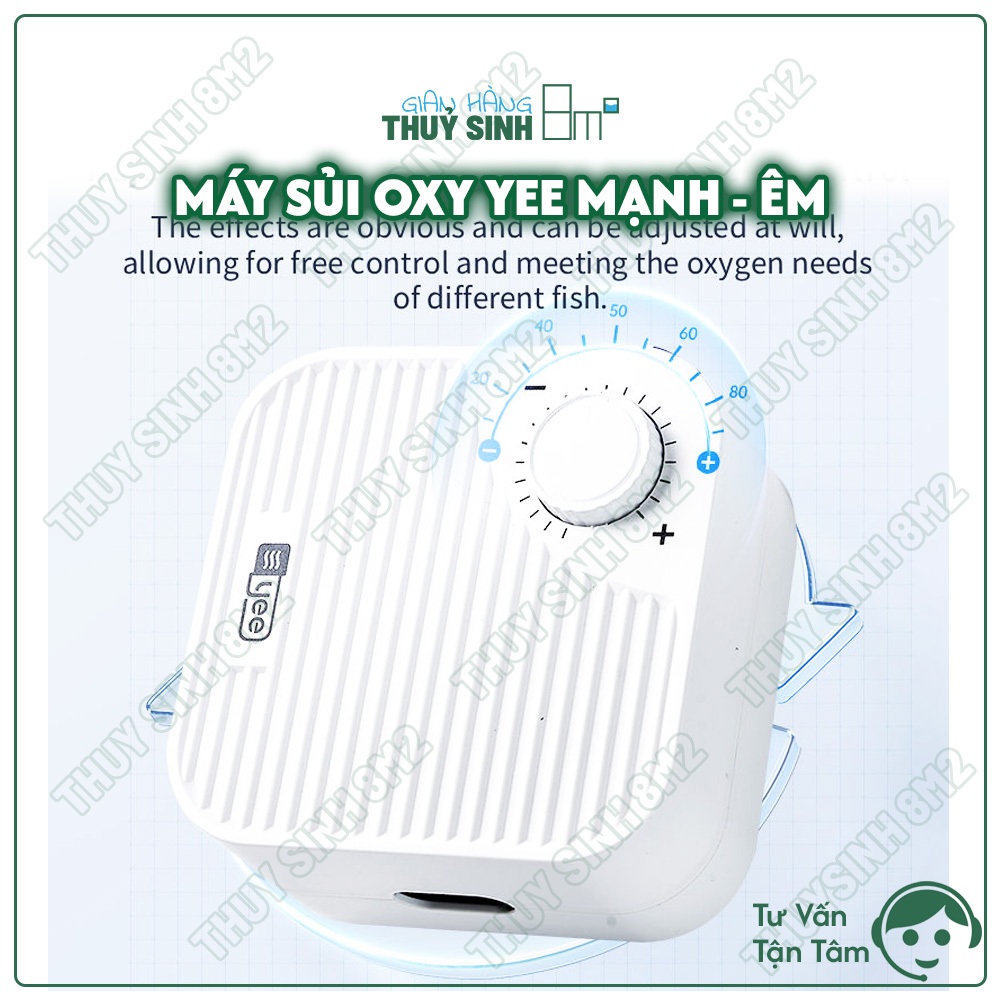 Máy Sủi Oxy YEE Siêu Êm, Mạnh | Máy Oxy Cho Hồ Cá Cảnh, Tép Cảnh, Thuỷ Sinh | 8m2