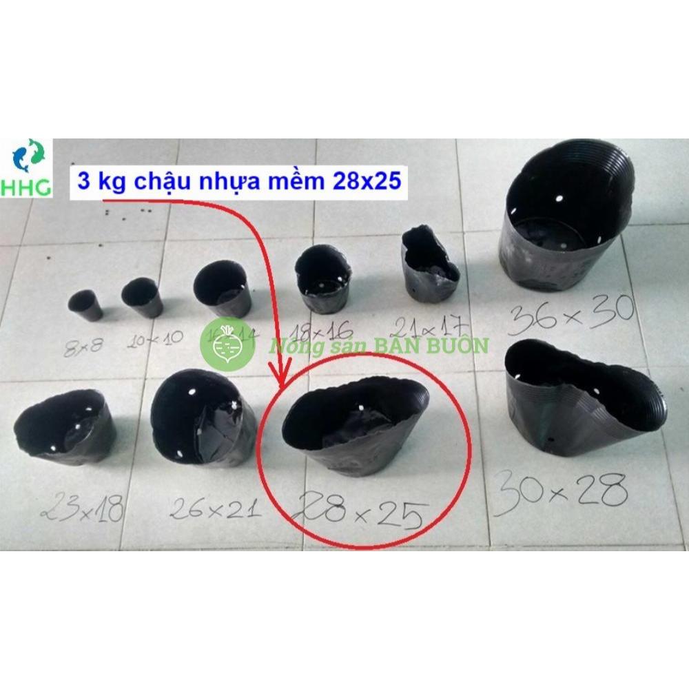 3Kg Chậu nhựa mềm (Bịch, Túi bầu) ươm cây 28x25 – 1kg ≈ 38 chậu 28x25