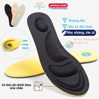 Lót Giày Thể Thao Sneaker Bảo Vệ Chân Nam Nữ 4D MINSU M2312 Cao Su EVA Thấm Hút, Khửi Mùi Hôi Chân, Miếng Đệm Cực Êm