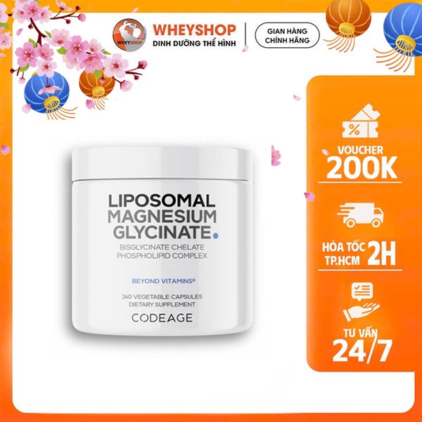 ( MAGIE ) Viên uống bổ sung khoáng chất Magie CODEAGE Liposomal Magnesium Glycinate, 240 viên/ 1 hộp