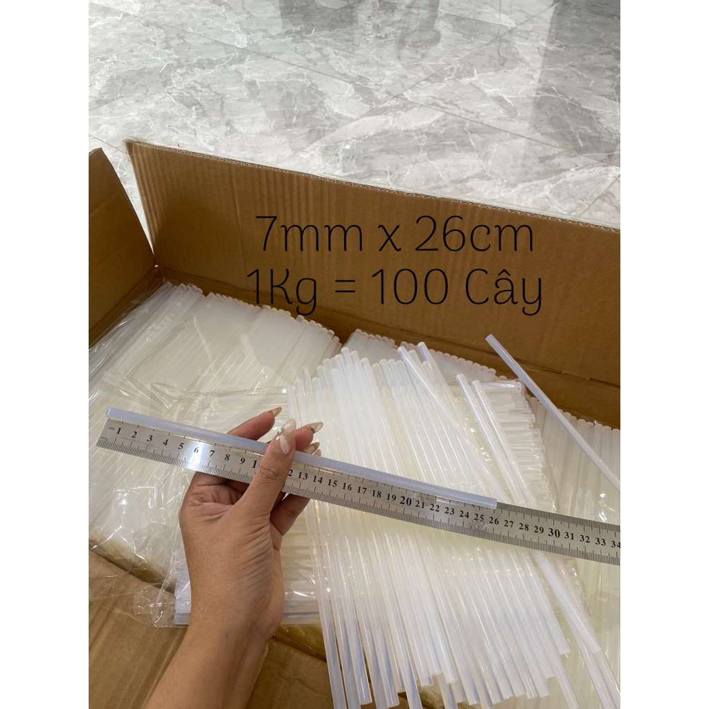 Keo Nến - Keo Nến Silicon - 1Kg Keo Nến nhỏ 7mm x 26cm . Túi 1kg