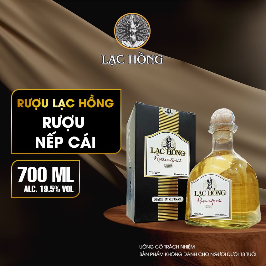 [Dung tích 700ml, 19.5%] Lạc Hồng rượu nếp cái hoa vàng, rượu nếp, rượu vodka, sản xuất theo phương 