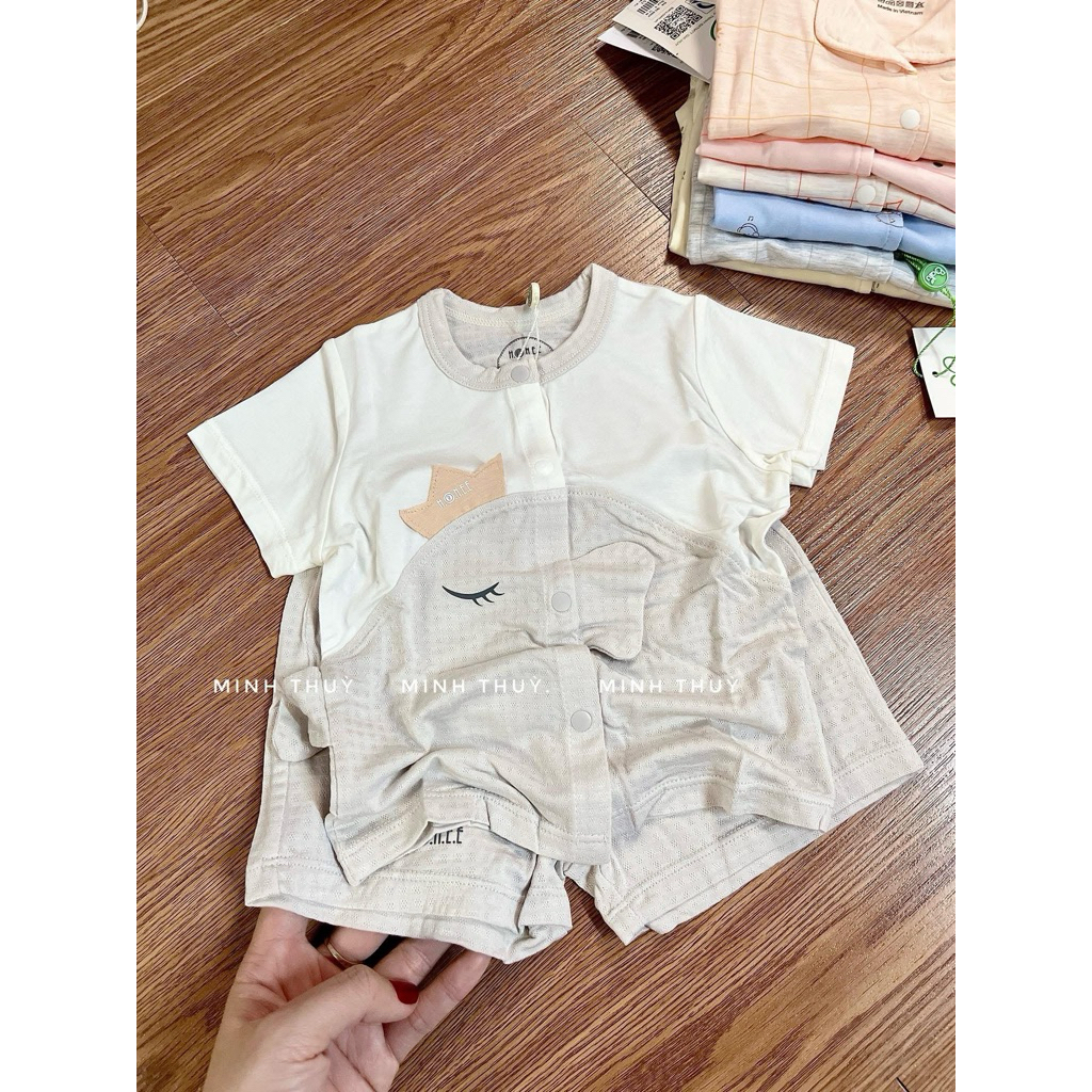 bộ quần áo cộc tay sơ sinh Hrnee