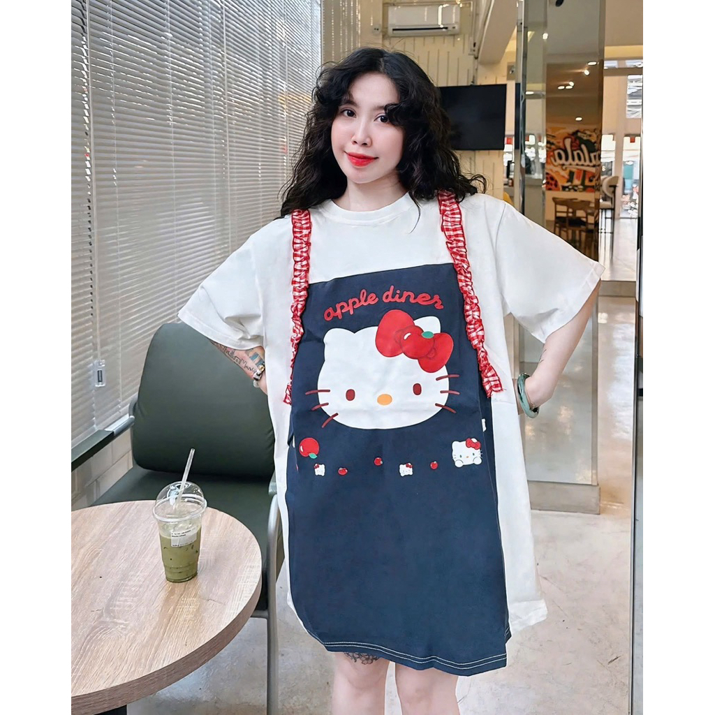 Đầm thun KITTY Phối Hãng Jiwa Newtag