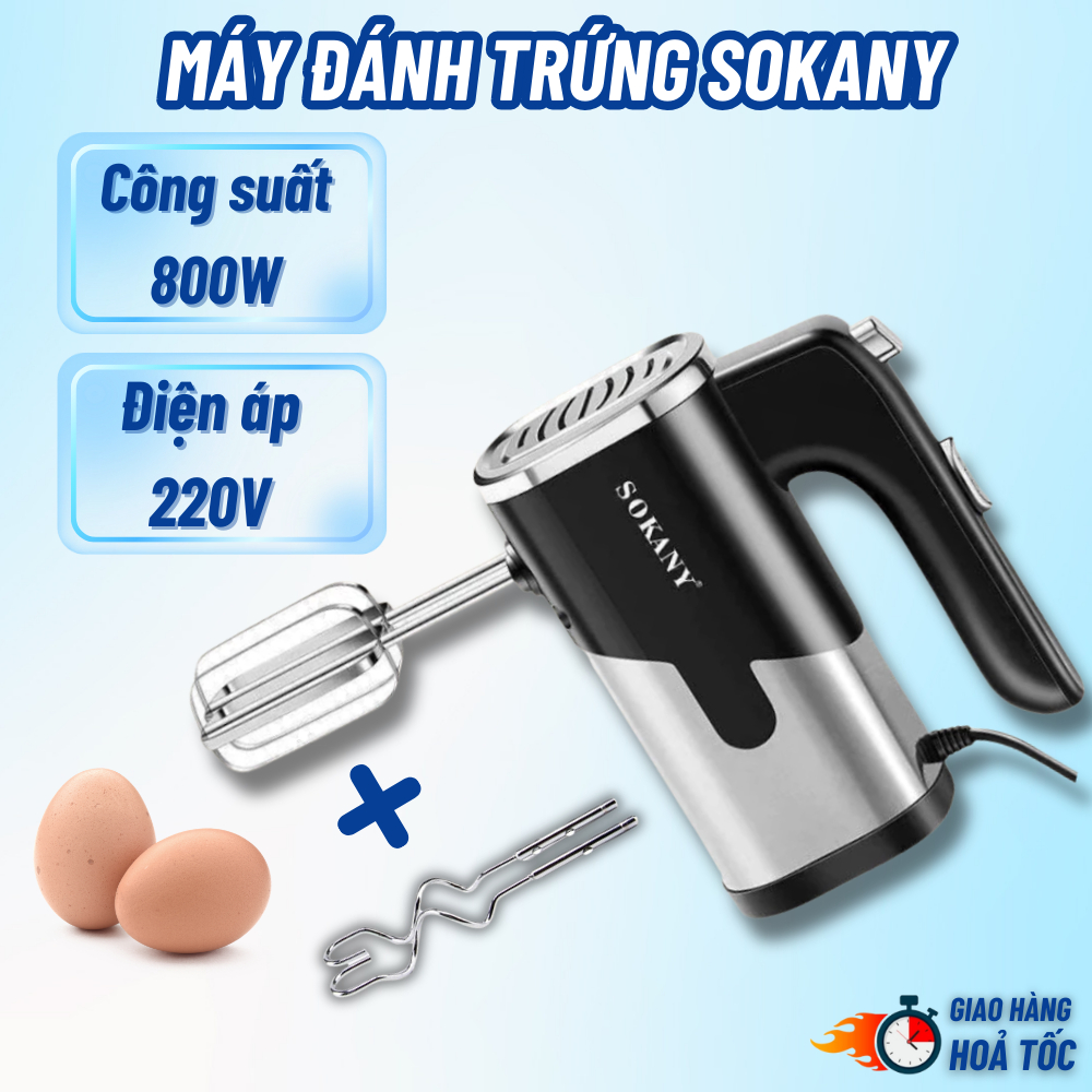 Máy Đánh Trứng Đánh Kem Nhồi Bột Cầm Tay Đa Năng Siêu Mạnh 800W, Máy Cao Cấp Nhào Trộn Bột Đa Năng, Hiệu Quả