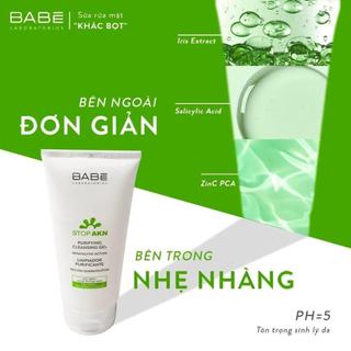[Hàng Công Ty] Sữa Rửa Mặt Laboratorios Babé Stop AKN Purifying Cleansing Gel 200ml - Sạch Sâu, Kiềm Dầu, Giảm Mụn