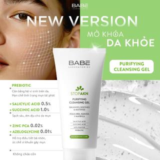 [Hàng Công Ty] Sữa Rửa Mặt Laboratorios Babé Stop AKN Purifying Cleansing Gel 200ml - Sạch Sâu, Kiềm Dầu, Giảm Mụn
