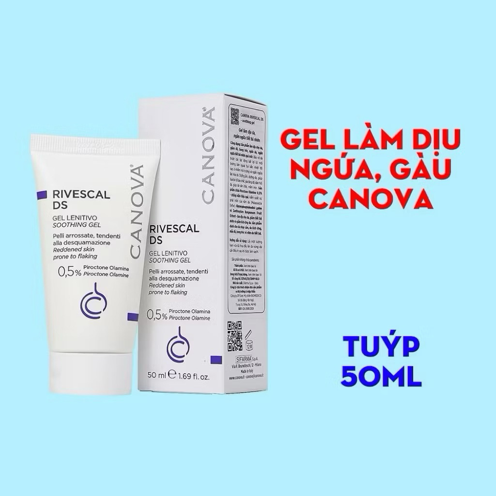 (Chính hãng) Gel hỗ trợ giảm nấm làm dịu da đầu, giảm tiết bã nhờn Canova Rivescal DS Gel 50ml