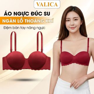 [ BST 2026 ] Áo ngực nữ tạo khe chất su mịn - Áo lót nữ không gọng mút bàn tay 3 nấc cài VALICA A489