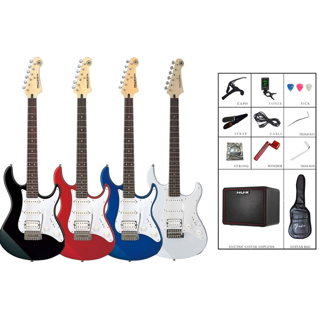 Combo Đàn Guitar Điện Yamaha PAC012 Stratocaster HSS Pacifica Series Nux Mighty Lite BT MK2