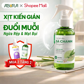 Xịt Đuổi Muỗi Kiến Gián ABURA Sả Chanh [Tinh Dầu Thiên Nhiên] Ngừa Rệp, Mạt Bụi (An Toàn Cho Bé)