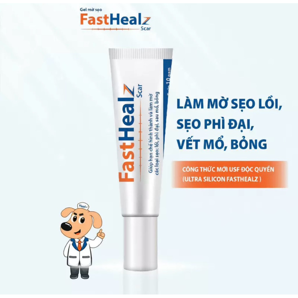 Gel hỗ trợ mờ sẹo FastHealz Scar Kids 10g – hỗ trợ giảm sẹo thâm, sẹo trầy xước cho bé